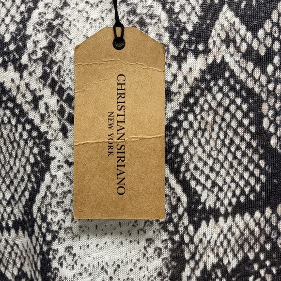 Christian Siriano NWT Snakeskin Print 100% Linen Short Sleeve Top Size Small - Picture 6 of 9